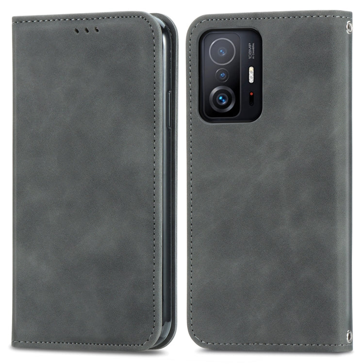 For Xiaomi Mi 11T / 11T Pro Retro Skin Feel Magnetic Horizontal Flip Leather Case with Holder & Card Slots & Wallet & Photo Frame