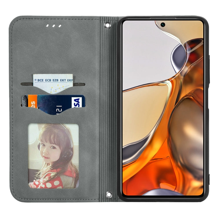 For Xiaomi Mi 11T / 11T Pro Retro Skin Feel Magnetic Horizontal Flip Leather Case with Holder & Card Slots & Wallet & Photo Frame