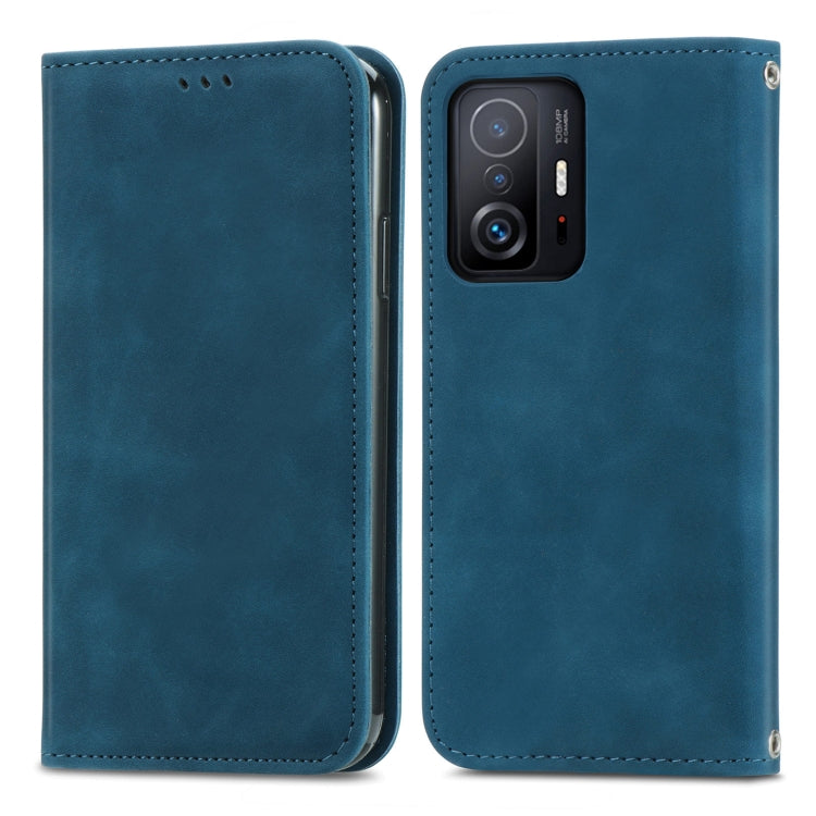 For Xiaomi Mi 11T / 11T Pro Retro Skin Feel Magnetic Horizontal Flip Leather Case with Holder & Card Slots & Wallet & Photo Frame