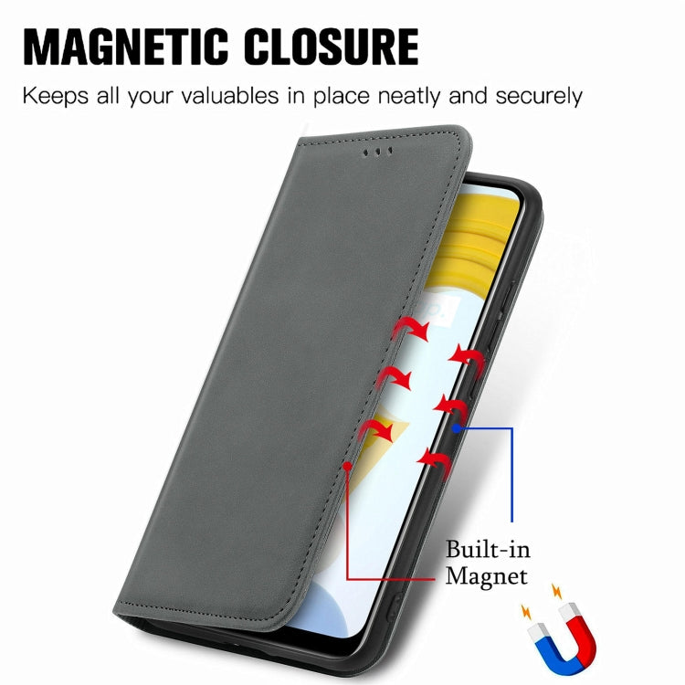 For OPPO Realme C21Y Retro Skin Feel Magnetic Horizontal Flip Leather Case With Holder & Card Slots & Wallet & Photo Frame