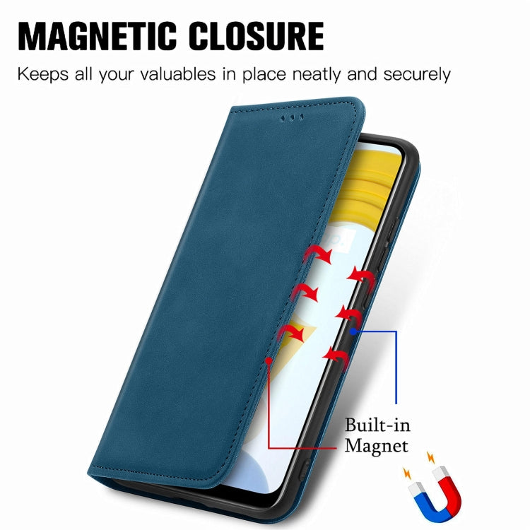 For OPPO Realme C21Y Retro Skin Feel Magnetic Horizontal Flip Leather Case With Holder & Card Slots & Wallet & Photo Frame
