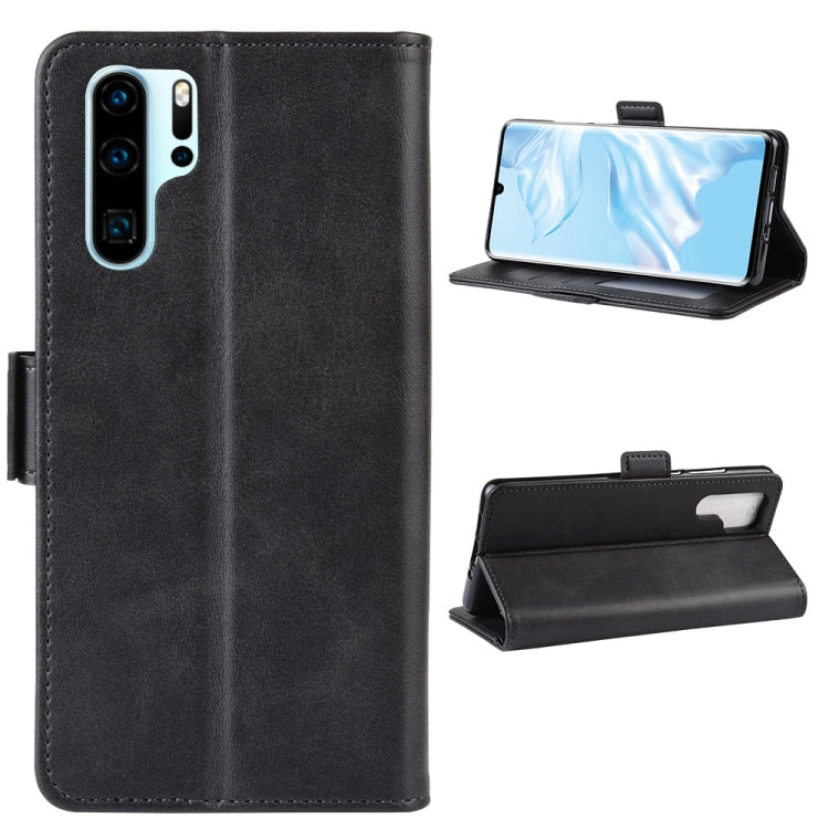 Dual-side Magnetic Buckle Horizontal Flip Leather Case for Huawei P30 Pro, with Holder & Card Slots & Wallet & Photo Frame