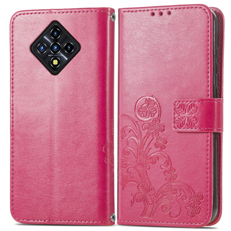 For Infinix Zero 8 Four-leaf Clasp Embossed Leather Case with Lanyard & Card Slot & Wallet & Holder