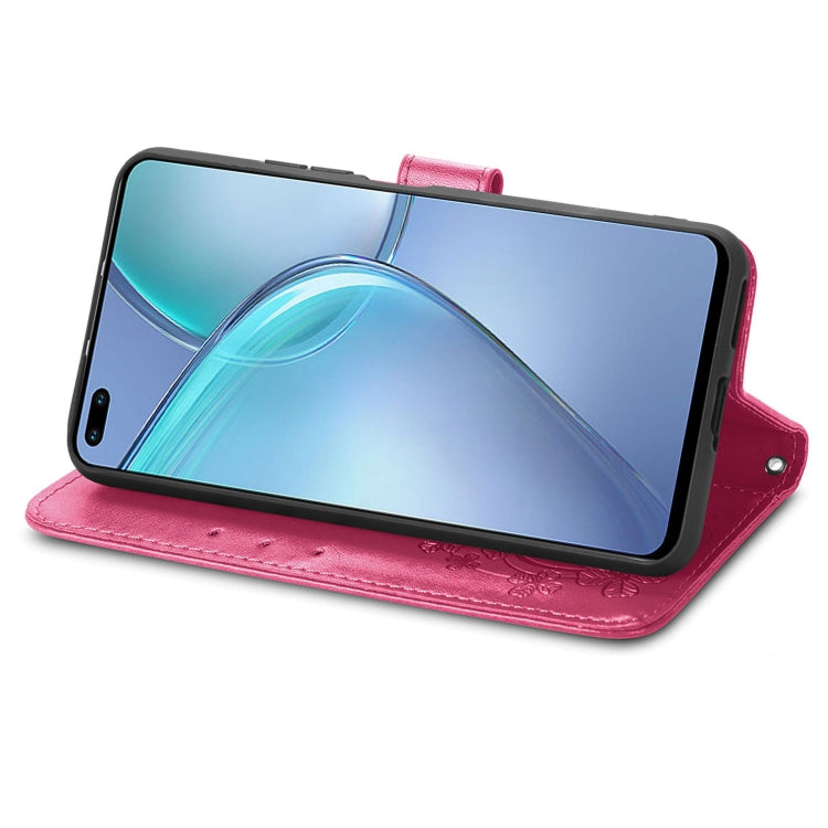 For Infinix Zero 8 Four-leaf Clasp Embossed Leather Case with Lanyard & Card Slot & Wallet & Holder