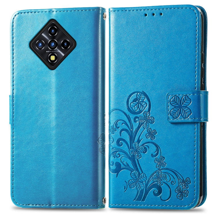 For Infinix Zero 8 Four-leaf Clasp Embossed Leather Case with Lanyard & Card Slot & Wallet & Holder