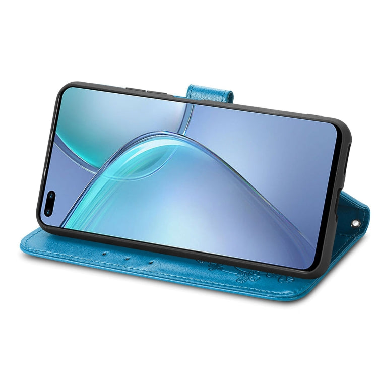 For Infinix Zero 8 Four-leaf Clasp Embossed Leather Case with Lanyard & Card Slot & Wallet & Holder