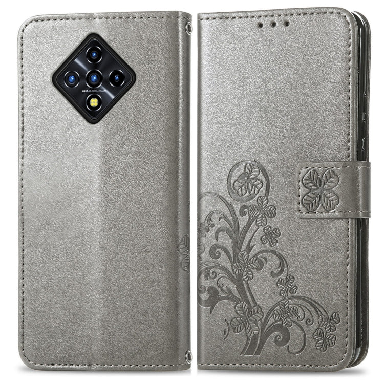 For Infinix Zero 8 Four-leaf Clasp Embossed Leather Case with Lanyard & Card Slot & Wallet & Holder