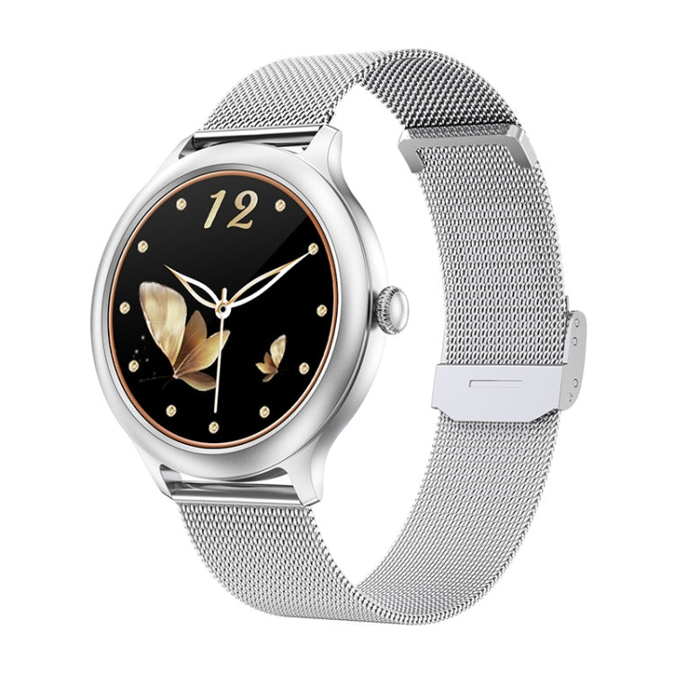 DK19 1.28 inch Color Screen Smart Watch, IP68 Waterproof,Steel Watchband,Support Heart Rate Monitoring/Blood Pressure Monitoring/Blood Oxygen Monitoring/Sleep Monitoring/Predict Menstrual Cycle Intelligently(Gray)