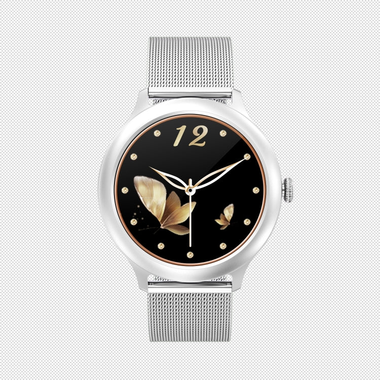DK19 1.28 inch Color Screen Smart Watch, IP68 Waterproof,Steel Watchband,Support Heart Rate Monitoring/Blood Pressure Monitoring/Blood Oxygen Monitoring/Sleep Monitoring/Predict Menstrual Cycle Intelligently(Gray)