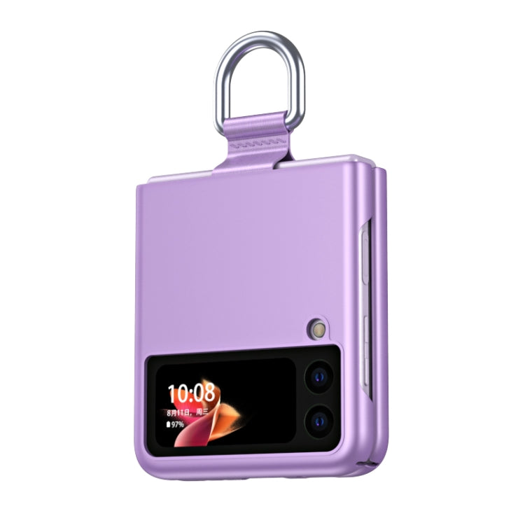 For Samsung Galaxy Z Flip3 5G Skin Feel Folding Phone Case with Drawstring Key Chain