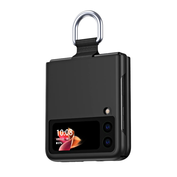 For Samsung Galaxy Z Flip3 5G Skin Feel Folding Phone Case with Drawstring Key Chain