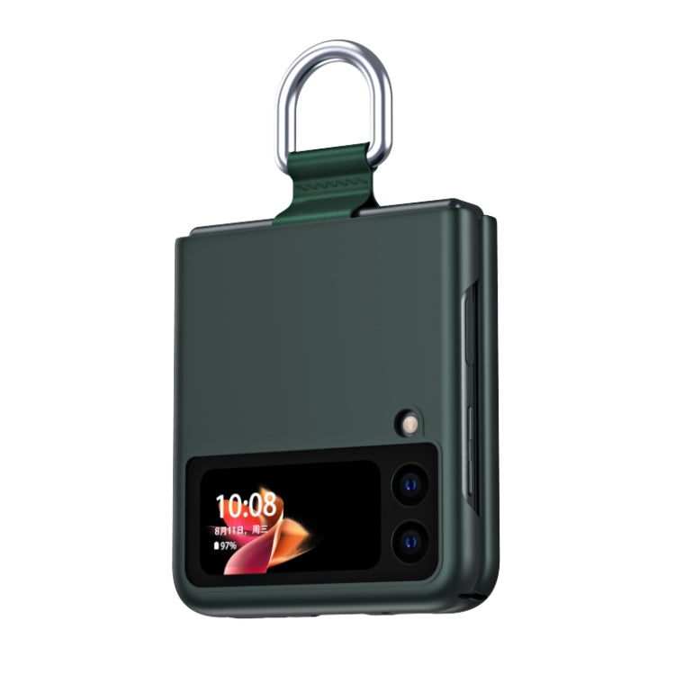 For Samsung Galaxy Z Flip3 5G Skin Feel Folding Phone Case with Drawstring Key Chain