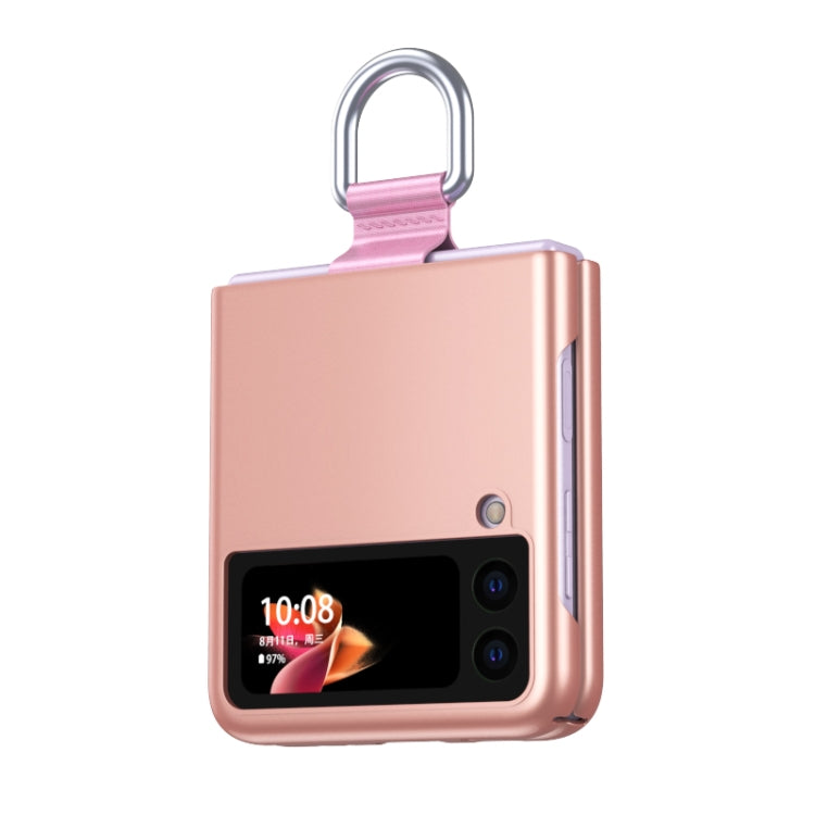 For Samsung Galaxy Z Flip3 5G Skin Feel Folding Phone Case with Drawstring Key Chain