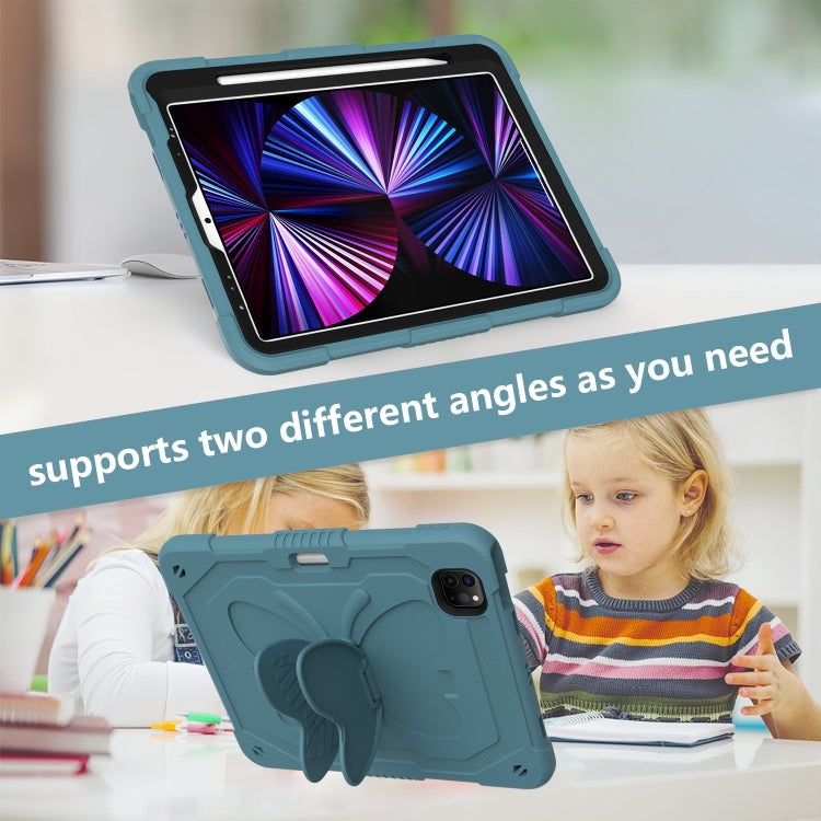 Pure Color PC + Silicone Anti-drop Tablet Tablet Case with Butterfly Holder & Pen Slot For iPad Pro 11 2018 & 2020 & 2021 & Air 2020 10.9
