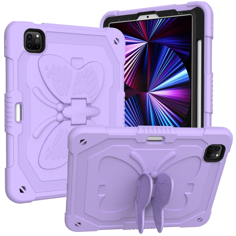 Pure Color PC + Silicone Anti-drop Tablet Tablet Case with Butterfly Holder & Pen Slot For iPad Pro 11 2018 & 2020 & 2021 & Air 2020 10.9