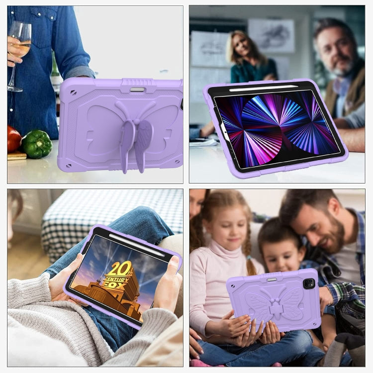 Pure Color PC + Silicone Anti-drop Tablet Tablet Case with Butterfly Holder & Pen Slot For iPad Pro 11 2018 & 2020 & 2021 & Air 2020 10.9