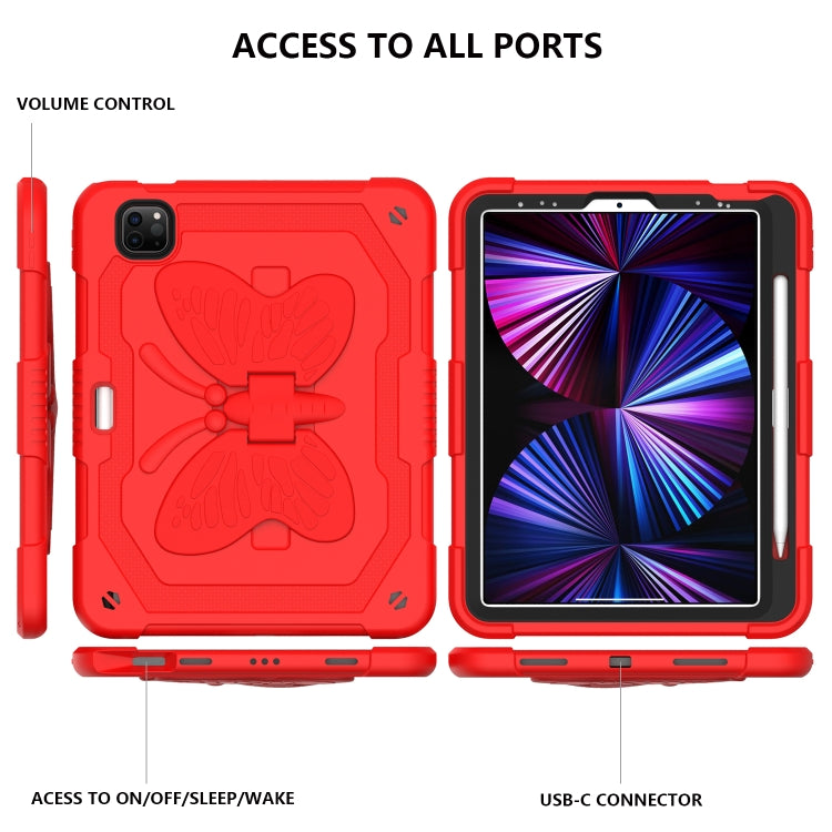 Pure Color PC + Silicone Anti-drop Tablet Tablet Case with Butterfly Holder & Pen Slot For iPad Pro 11 2018 & 2020 & 2021 & Air 2020 10.9
