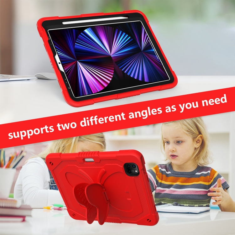 Pure Color PC + Silicone Anti-drop Tablet Tablet Case with Butterfly Holder & Pen Slot For iPad Pro 11 2018 & 2020 & 2021 & Air 2020 10.9