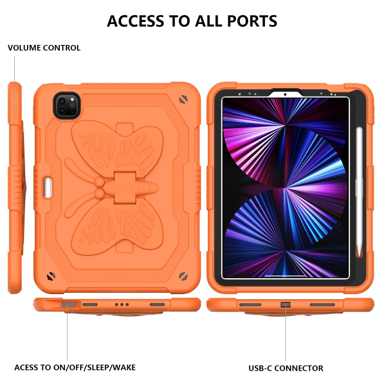 Pure Color PC + Silicone Anti-drop Tablet Tablet Case with Butterfly Holder & Pen Slot For iPad Pro 11 2018 & 2020 & 2021 & Air 2020 10.9