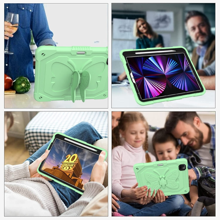 Pure Color PC + Silicone Anti-drop Tablet Tablet Case with Butterfly Holder & Pen Slot For iPad Pro 11 2018 & 2020 & 2021 & Air 2020 10.9
