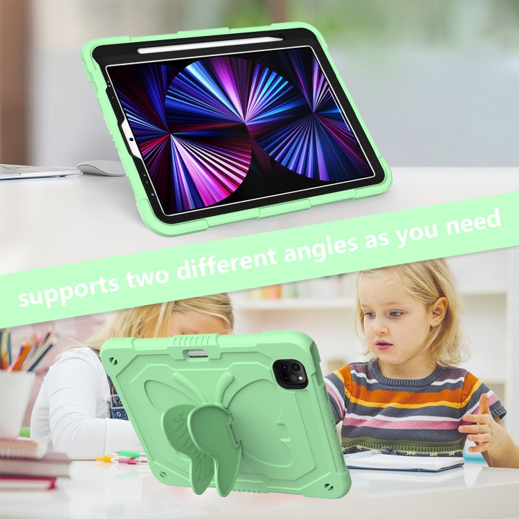 Pure Color PC + Silicone Anti-drop Tablet Tablet Case with Butterfly Holder & Pen Slot For iPad Pro 11 2018 & 2020 & 2021 & Air 2020 10.9