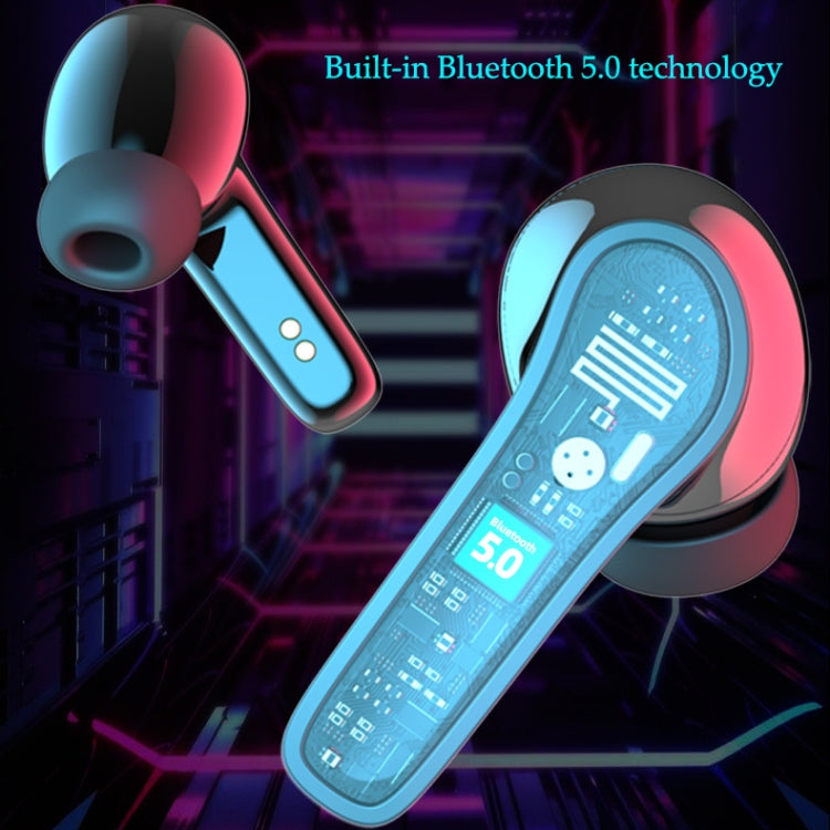 TWS-Y03 Bluetooth 5.2 Zero Delay Game Earphones with LED Digital Display Charging Box(Black)