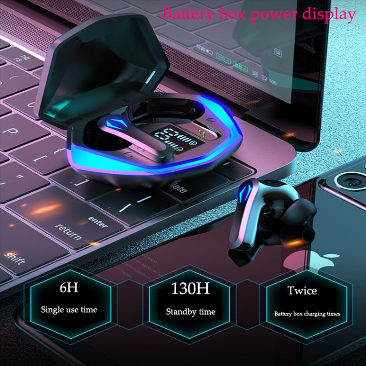 TWS-Y03 Bluetooth 5.2 Zero Delay Game Earphones with LED Digital Display Charging Box(Black)