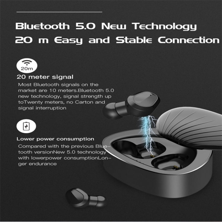 H3 TWS Wireless Bluetooth V5.0+EDR Stereo Music Bluetooth Headset with Charging Box