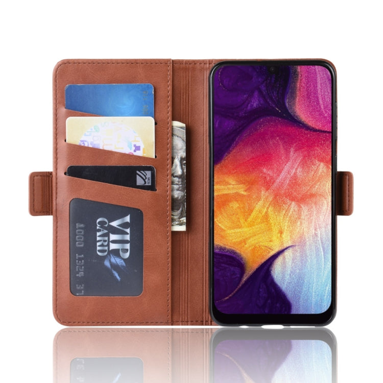 Dual-side Magnetic Buckle Horizontal Flip Leather Case for Galaxy A50, with Holder & Card Slots & Wallet & Photo Frame