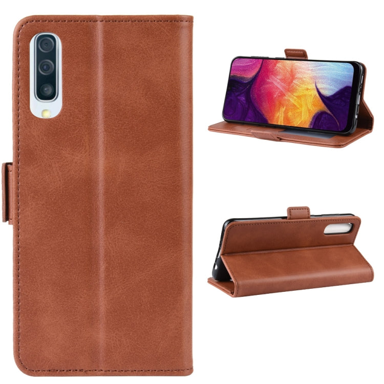Dual-side Magnetic Buckle Horizontal Flip Leather Case for Galaxy A50, with Holder & Card Slots & Wallet & Photo Frame