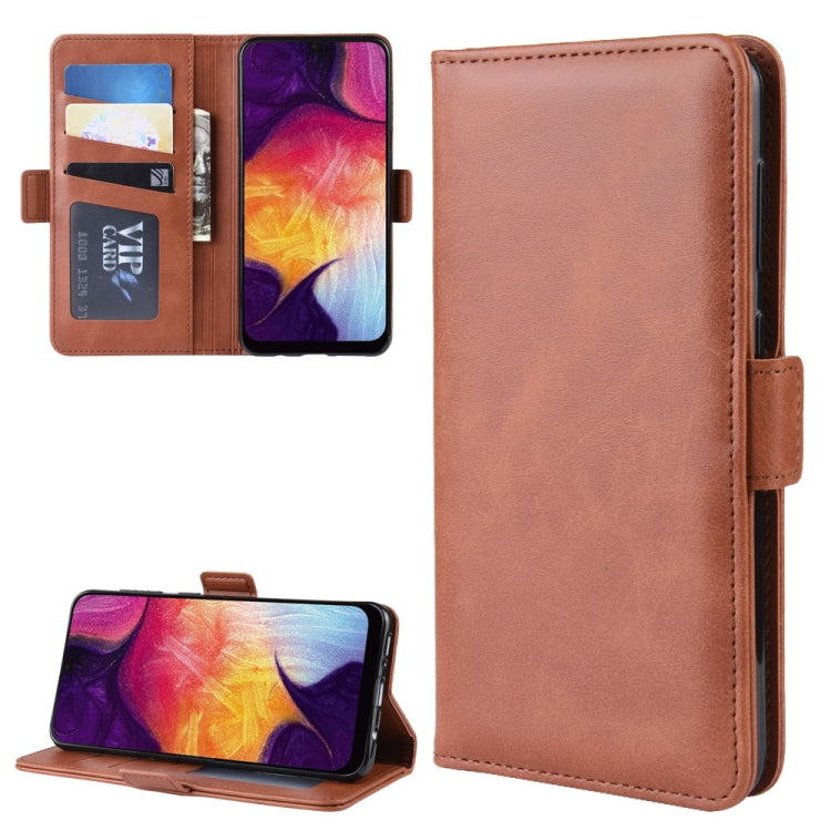 Dual-side Magnetic Buckle Horizontal Flip Leather Case for Galaxy A50, with Holder & Card Slots & Wallet & Photo Frame