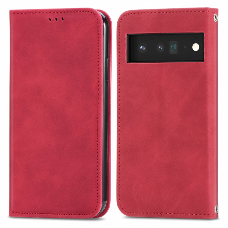 For Google Pixel 6 Pro Retro Skin Feel Business Magnetic Horizontal Flip Leather Case With Holder & Card Slots & Wallet & Photo Frame