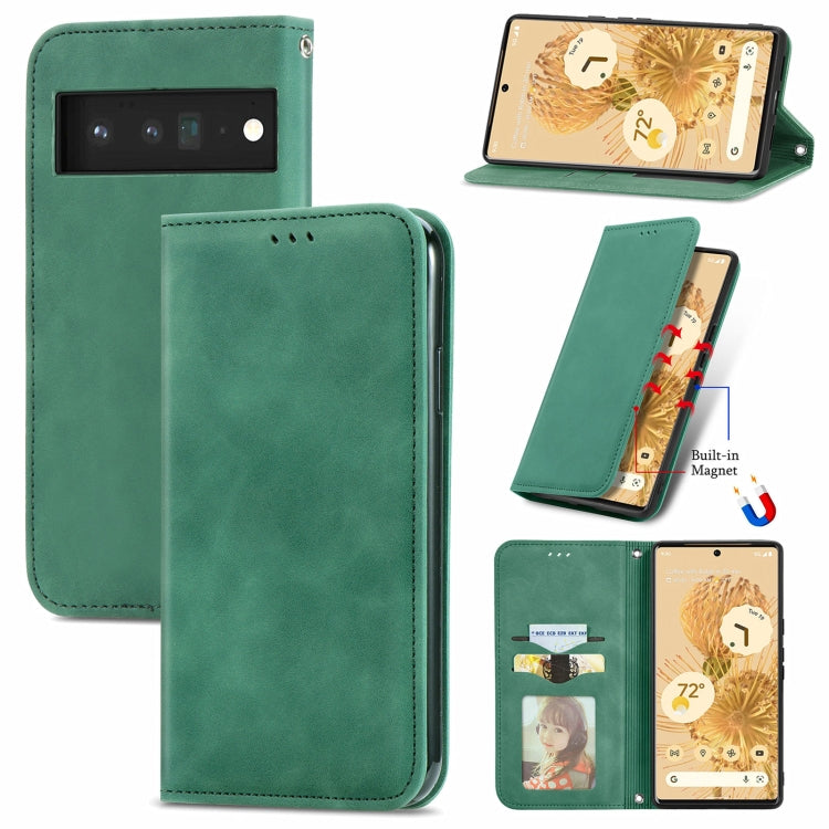 For Google Pixel 6 Pro Retro Skin Feel Business Magnetic Horizontal Flip Leather Case With Holder & Card Slots & Wallet & Photo Frame