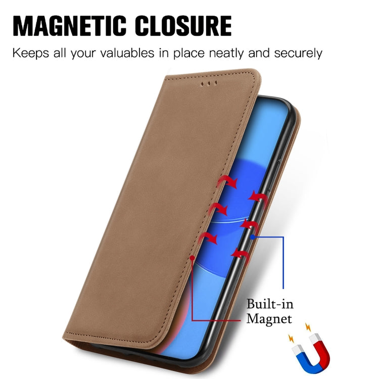 For Honor Play 5T Pro Retro Skin Feel Business Magnetic Horizontal Flip Leather Case With Holder & Card Slots & Wallet & Photo Frame