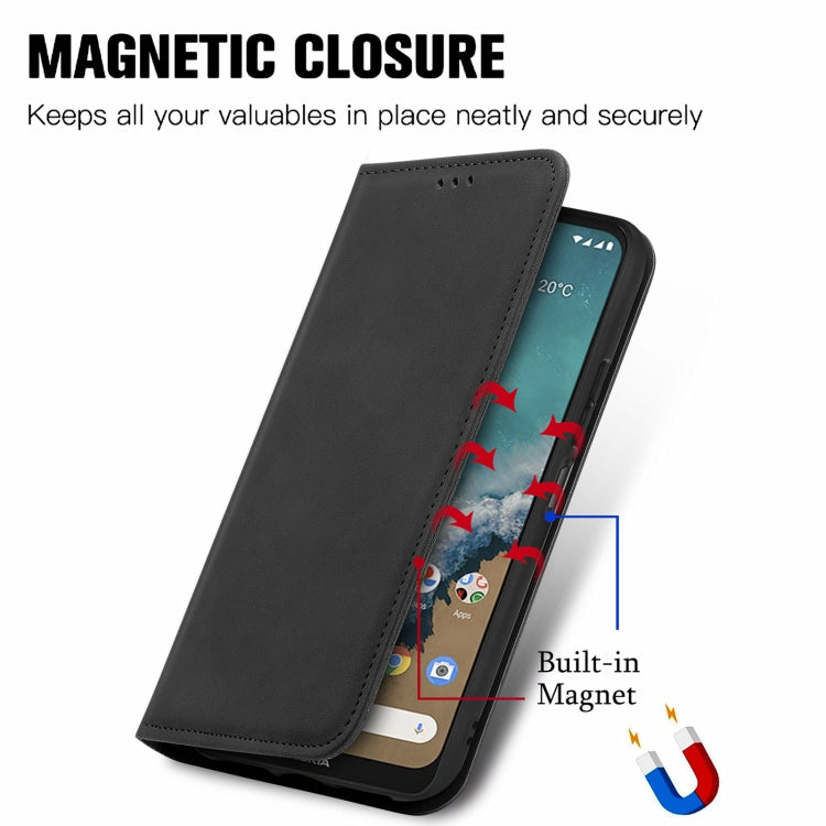 For Nokia G50 Retro Skin Feel Business Magnetic Horizontal Flip Leather Case With Holder & Card Slots & Wallet & Photo Frame