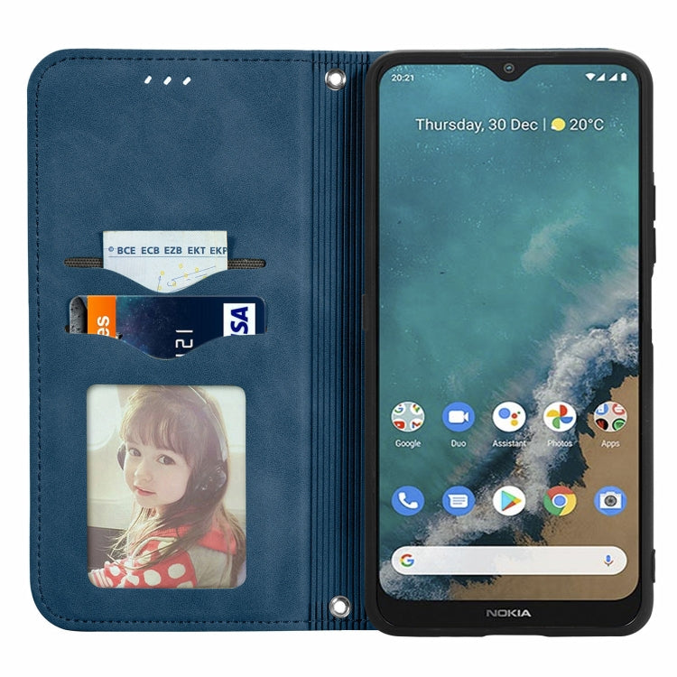 For Nokia G50 Retro Skin Feel Business Magnetic Horizontal Flip Leather Case With Holder & Card Slots & Wallet & Photo Frame