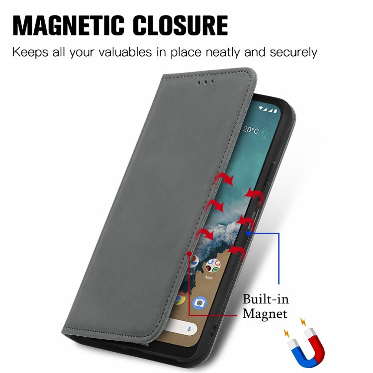 For Nokia G50 Retro Skin Feel Business Magnetic Horizontal Flip Leather Case With Holder & Card Slots & Wallet & Photo Frame