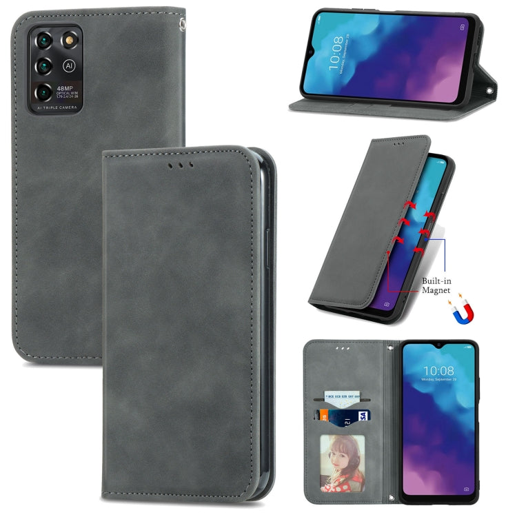 For ZTE V30 VITA Retro Skin Feel Business Magnetic Horizontal Flip Leather Case With Holder & Card Slots & Wallet & Photo Frame