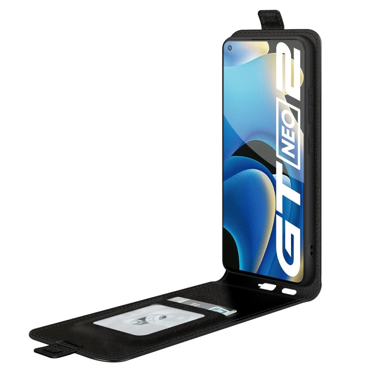 For OPPO Realme GT Neo2 R64 Texture Single Vertical Flip Leather Protective Case with Card Slots & Photo Frame
