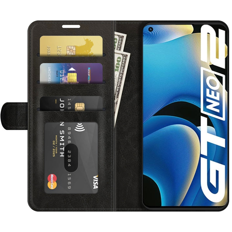 For OPPO Realme GT Neo2 R64 Texture Single Horizontal Flip Protective Case with Holder & Card Slots & Wallet& Photo Frame