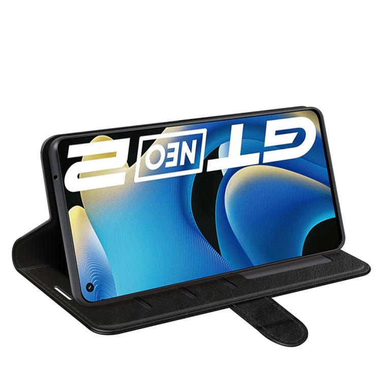 For OPPO Realme GT Neo2 R64 Texture Single Horizontal Flip Protective Case with Holder & Card Slots & Wallet& Photo Frame