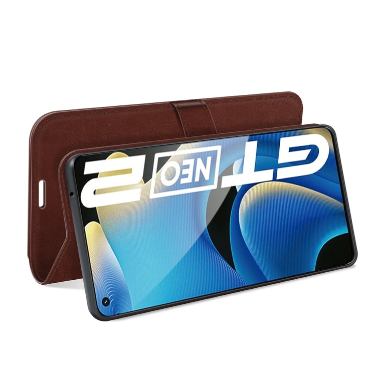 For OPPO Realme GT Neo2 R64 Texture Single Horizontal Flip Protective Case with Holder & Card Slots & Wallet& Photo Frame