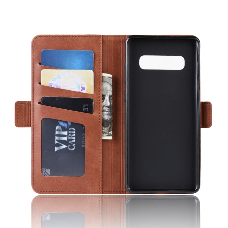 Dual-side Magnetic Buckle Horizontal Flip Leather Case for Galaxy S10 Plus, with Holder & Card Slots & Wallet & Photo Frame