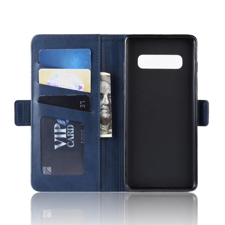 Dual-side Magnetic Buckle Horizontal Flip Leather Case for Galaxy S10 Plus, with Holder & Card Slots & Wallet & Photo Frame