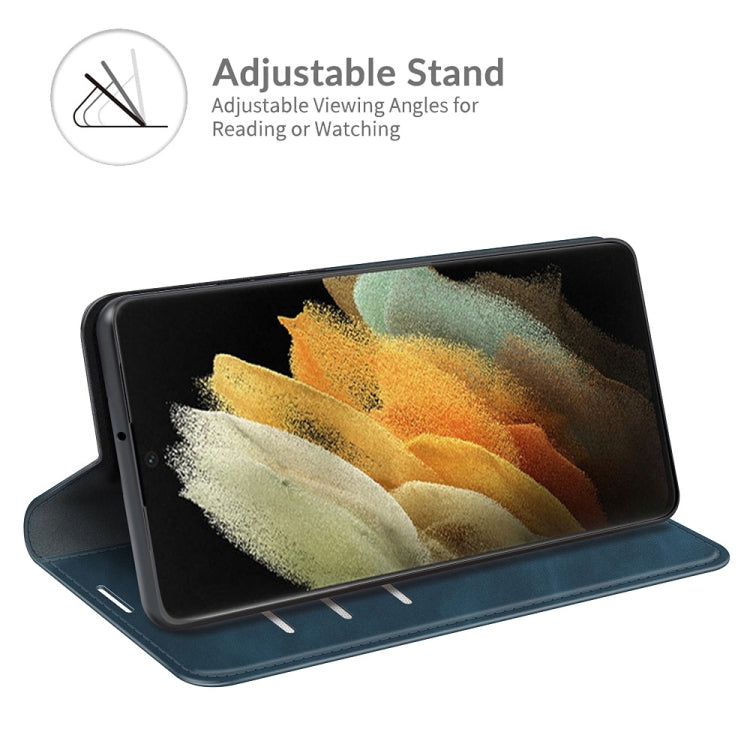 For Samsung Galaxy S22 Ultra 5G Retro-skin Business Magnetic Suction Leather Case with Holder & Card Slots & Wallet