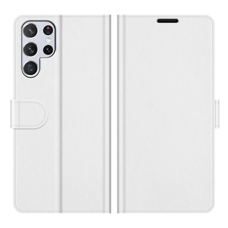 For Samsung Galaxy S22 Ultra 5G R64 Texture Single Horizontal Flip Protective Case with Holder & Card Slots & Wallet& Photo Frame