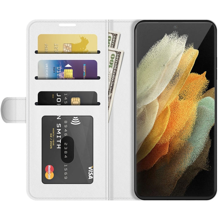 For Samsung Galaxy S22 Ultra 5G R64 Texture Single Horizontal Flip Protective Case with Holder & Card Slots & Wallet& Photo Frame