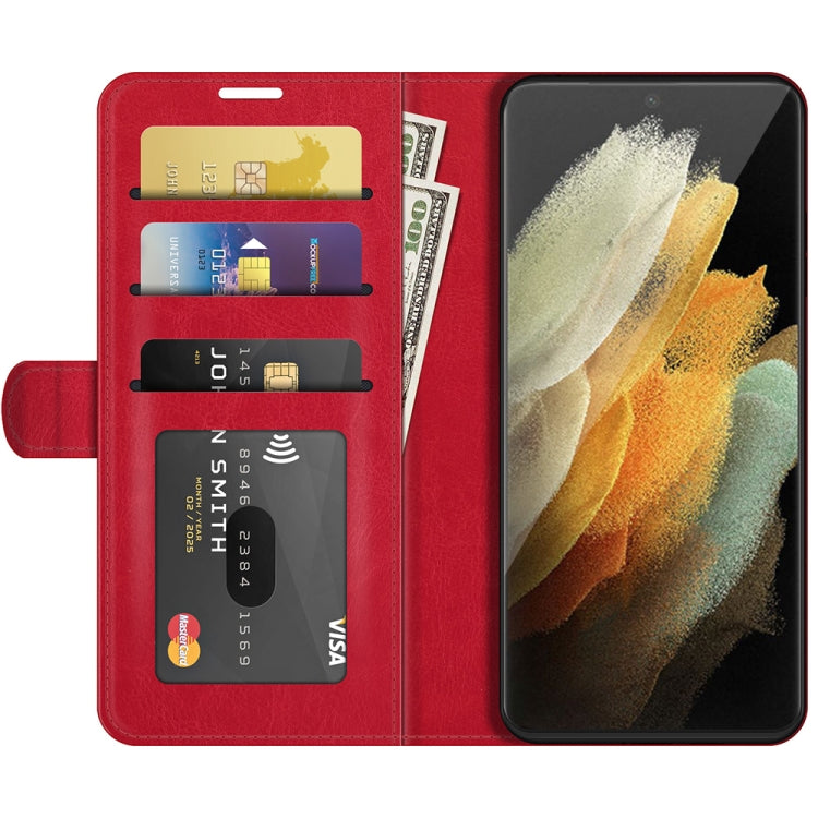 For Samsung Galaxy S22 Ultra 5G R64 Texture Single Horizontal Flip Protective Case with Holder & Card Slots & Wallet& Photo Frame
