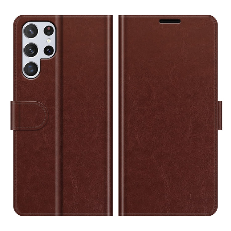 For Samsung Galaxy S22 Ultra 5G R64 Texture Single Horizontal Flip Protective Case with Holder & Card Slots & Wallet& Photo Frame