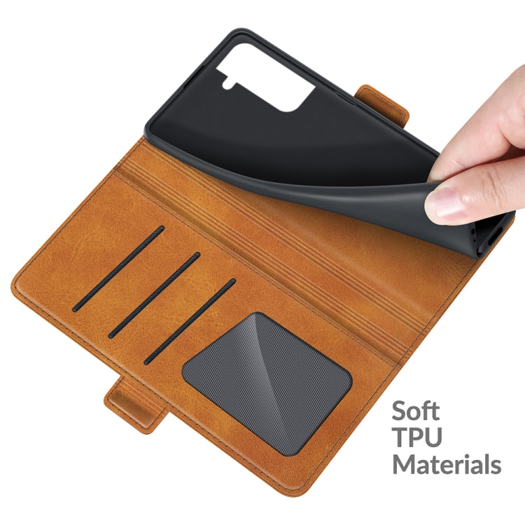 For Samsung Galaxy S22+ 5G Dual-side Magnetic Buckle Horizontal Flip Leather Case with Holder & Card Slots & Wallet